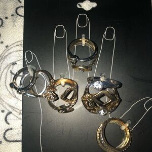 Elegant Gold and Silver Ring Set